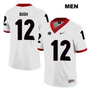 Men's Georgia Bulldogs NCAA #12 Tommy Bush Nike Stitched White Legend Authentic College Football Jersey ANN0654MB